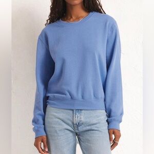 NWOT Top shop blue crewneck sweatshirt size US 8-10
